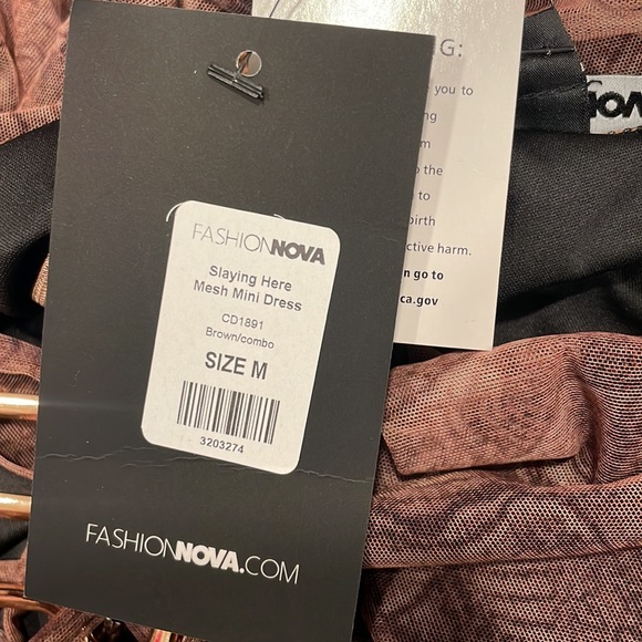 fashion nova NWT medium brown with gold - Picture 5 of 7